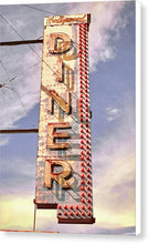 Load image into Gallery viewer, Old, Vintage Diner Sign - Red - Canvas Print