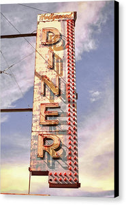 Old, Vintage Diner Sign - Red - Canvas Print