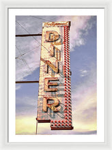 Load image into Gallery viewer, Old, Vintage Diner Sign - Red - Framed Print