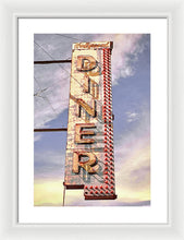 Load image into Gallery viewer, Old, Vintage Diner Sign - Red - Framed Print