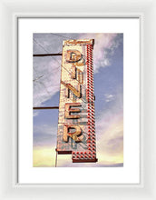 Load image into Gallery viewer, Old, Vintage Diner Sign - Red - Framed Print