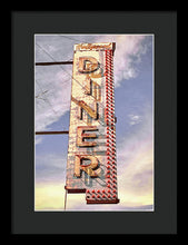 Load image into Gallery viewer, Old, Vintage Diner Sign - Red - Framed Print