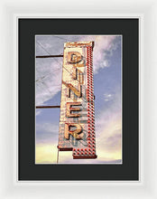 Load image into Gallery viewer, Old, Vintage Diner Sign - Red - Framed Print