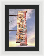 Load image into Gallery viewer, Old, Vintage Diner Sign - Red - Framed Print