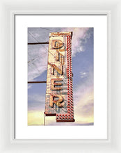 Load image into Gallery viewer, Old, Vintage Diner Sign - Red - Framed Print