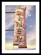 Load image into Gallery viewer, Old, Vintage Diner Sign - Red - Framed Print