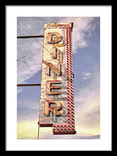 Load image into Gallery viewer, Old, Vintage Diner Sign - Red - Framed Print