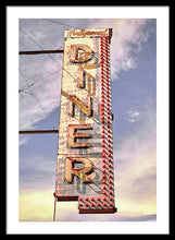 Load image into Gallery viewer, Old, Vintage Diner Sign - Red - Framed Print