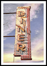 Load image into Gallery viewer, Old, Vintage Diner Sign - Red - Framed Print