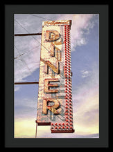 Load image into Gallery viewer, Old, Vintage Diner Sign - Red - Framed Print