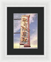 Load image into Gallery viewer, Old, Vintage Diner Sign - Red - Framed Print