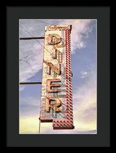 Load image into Gallery viewer, Old, Vintage Diner Sign - Red - Framed Print