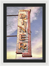 Load image into Gallery viewer, Old, Vintage Diner Sign - Red - Framed Print