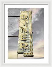 Load image into Gallery viewer, Old, Vintage Diner Sign - Yellow - Framed Print