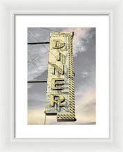 Load image into Gallery viewer, Old, Vintage Diner Sign - Yellow - Framed Print