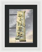 Load image into Gallery viewer, Old, Vintage Diner Sign - Yellow - Framed Print