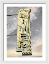 Load image into Gallery viewer, Old, Vintage Diner Sign - Yellow - Framed Print