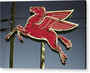 Old, Vintage Gas Sign - Mobil Flying Red Horse - Acrylic Print