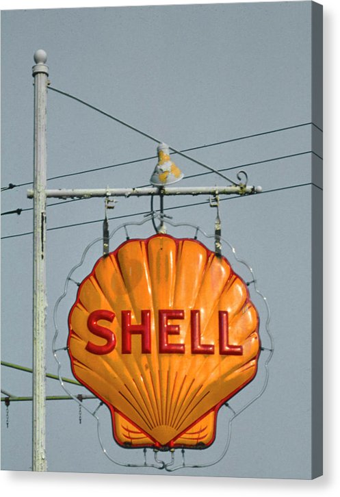 Old, Vintage Shell Gas Station Sign - Canvas Print – Dusty Maps Store