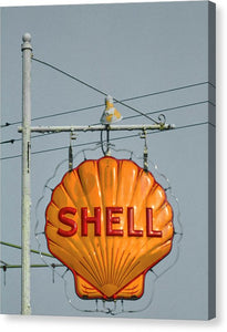 Old, Vintage Shell Gas Station Sign - Canvas Print