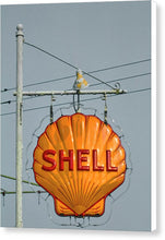 Load image into Gallery viewer, Old, Vintage Shell Gas Station Sign - Canvas Print