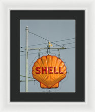 Load image into Gallery viewer, Old, Vintage Shell Gas Station Sign - Framed Print