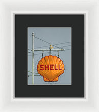 Load image into Gallery viewer, Old, Vintage Shell Gas Station Sign - Framed Print