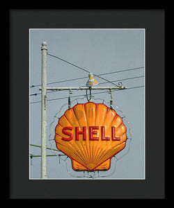 Old, Vintage Shell Gas Station Sign - Framed Print