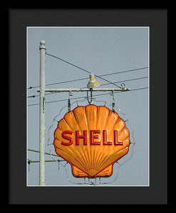 Old, Vintage Shell Gas Station Sign - Framed Print