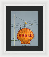 Load image into Gallery viewer, Old, Vintage Shell Gas Station Sign - Framed Print