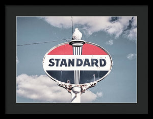 Old Vintage Standard Oil Sign - Framed Print