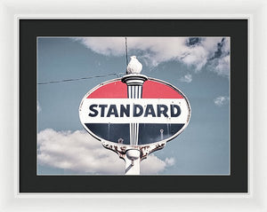 Old Vintage Standard Oil Sign - Framed Print