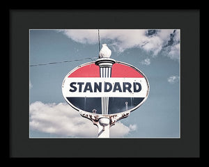 Old Vintage Standard Oil Sign - Framed Print