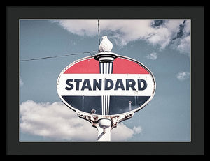 Old Vintage Standard Oil Sign - Framed Print