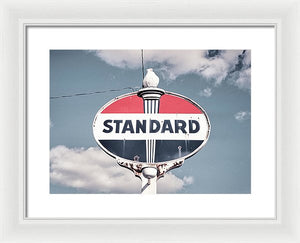 Old Vintage Standard Oil Sign - Framed Print