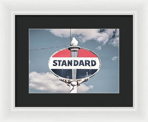 Old Vintage Standard Oil Sign - Framed Print