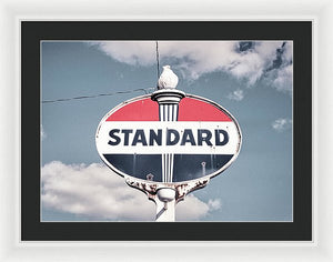 Old Vintage Standard Oil Sign - Framed Print