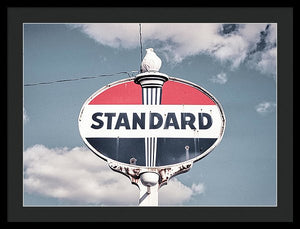 Old Vintage Standard Oil Sign - Framed Print