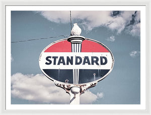 Old Vintage Standard Oil Sign - Framed Print