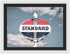 Old Vintage Standard Oil Sign - Framed Print