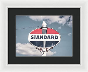 Old Vintage Standard Oil Sign - Framed Print