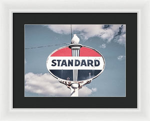 Old Vintage Standard Oil Sign - Framed Print