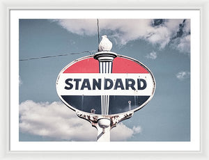 Old Vintage Standard Oil Sign - Framed Print