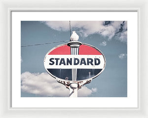 Old Vintage Standard Oil Sign - Framed Print