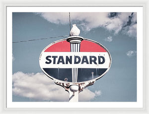 Old Vintage Standard Oil Sign - Framed Print