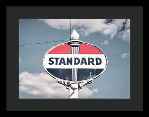 Old Vintage Standard Oil Sign - Framed Print