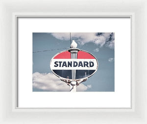 Old Vintage Standard Oil Sign - Framed Print