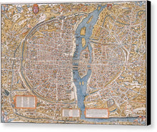 Load image into Gallery viewer, Old Map Of Paris 1550 - Canvas Print