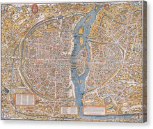 Load image into Gallery viewer, Old Map Of Paris 1550 - Canvas Print