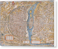 Load image into Gallery viewer, Old Map Of Paris 1550 - Canvas Print